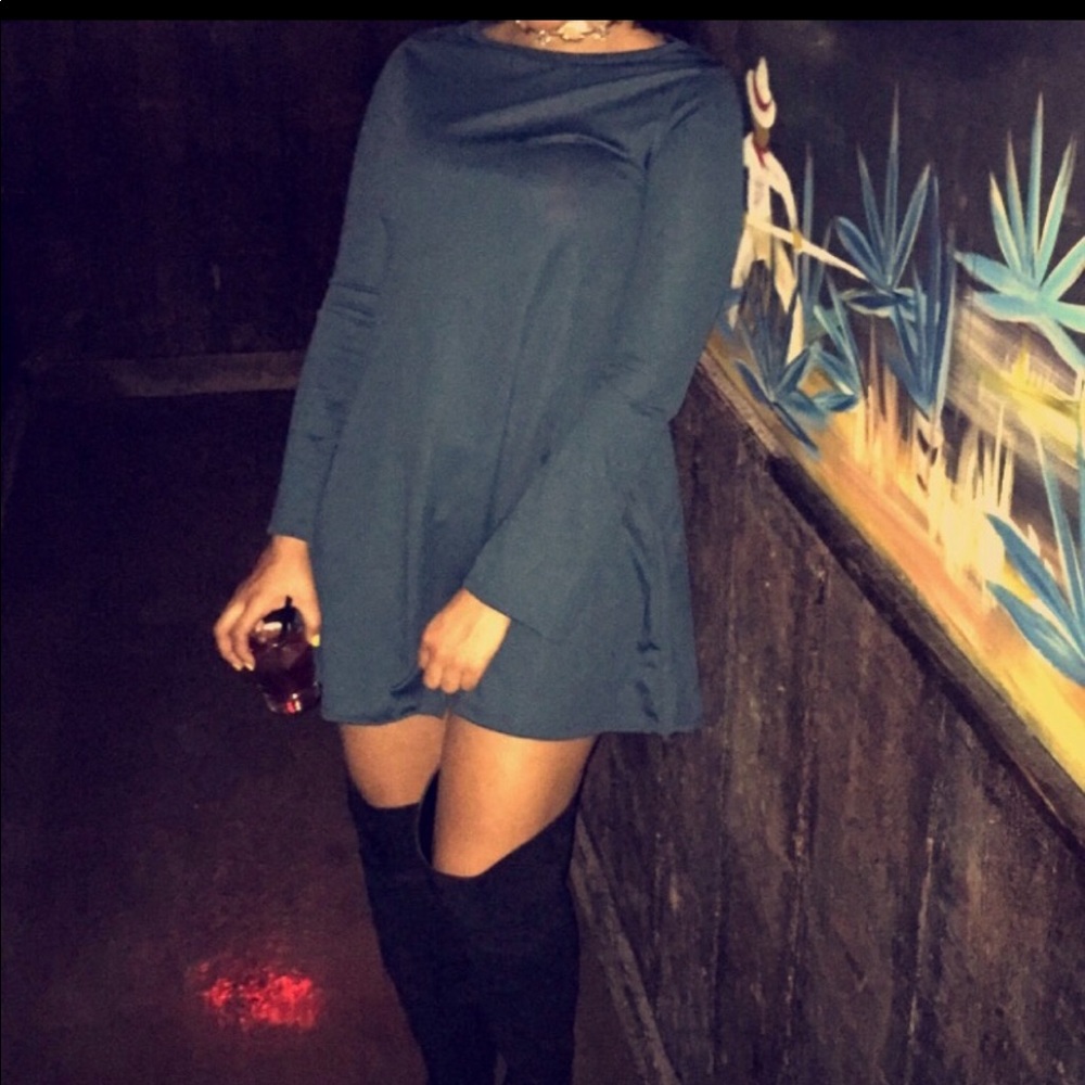 Zara Teal Babydoll Dress